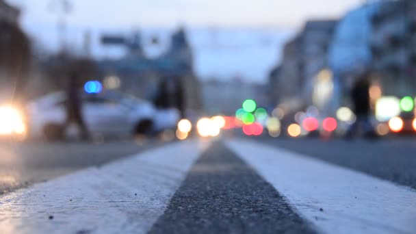 Unfocused View People Walking Central Street Khreschyatik Kyiv Ukraine — Stock Video