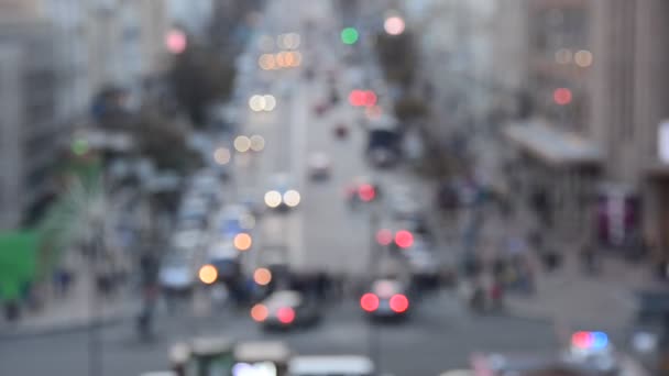 Unfocused Scene Blurred Car Traffic — Stock Video