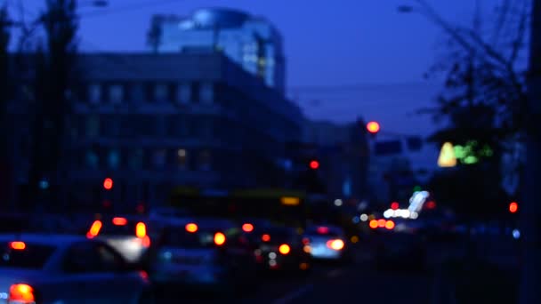 Unfocused Scene Blurred Car Traffic — Stock Video