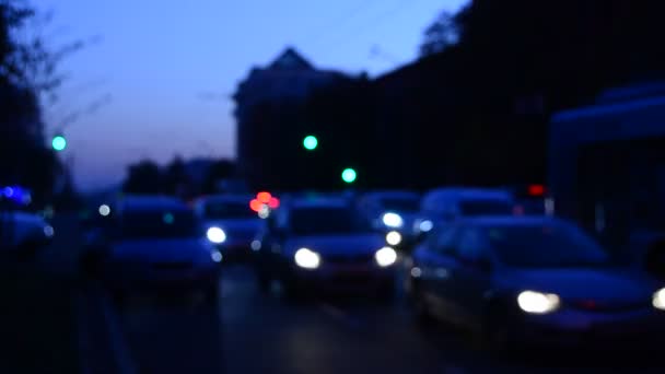 Unfocused Scene Blurred Car Traffic — Stock Video