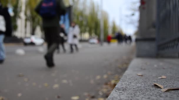 Mensen Lopen Straat Van Kiev Oekraïne — Stockvideo