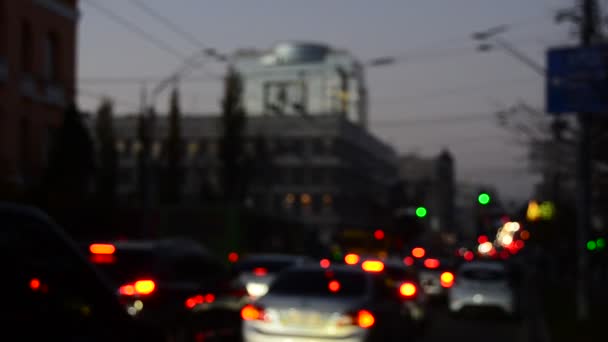 Unfocused Scene Blurred Car Traffic — Stock Video