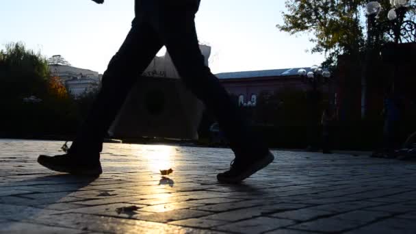 Gente Caminando Por Calle Kiev Ucrania — Vídeos de Stock