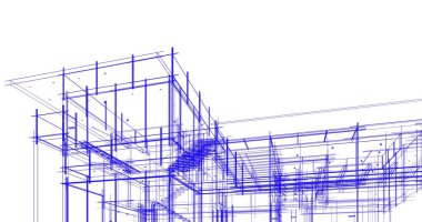 Ev kavramı kroki 3d çizim