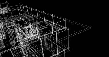 Ev kavramı kroki 3d çizim