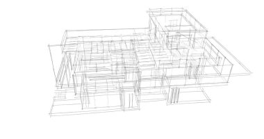 Ev kavramı kroki 3d çizim