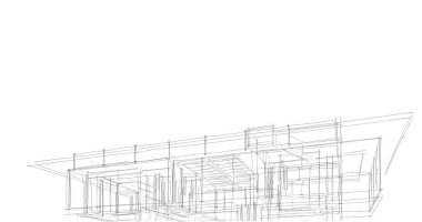 Ev kavramı kroki 3d çizim