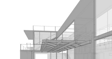 Ev kavramı kroki 3d çizim