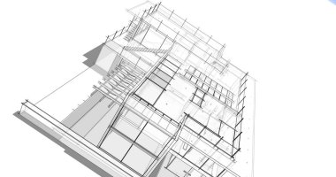 Ev kavramı kroki 3d çizim