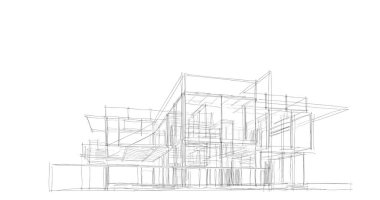 Ev kavramı kroki 3d çizim