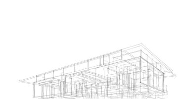 Ev kavramı kroki 3d çizim