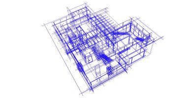Ev kavramı kroki 3d çizim