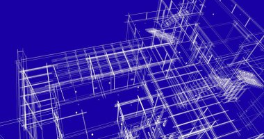 Ev kavramı kroki 3d çizim