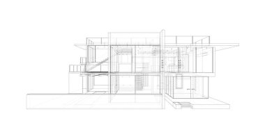 Ev kavramı kroki 3d çizim