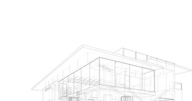 Ev kavramı kroki 3d çizim