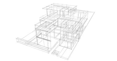 Ev kavramı kroki 3d çizim