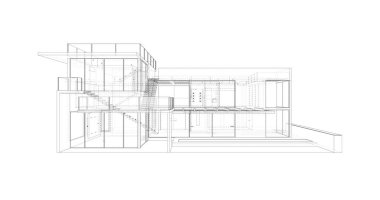 Ev kavramı kroki 3d çizim