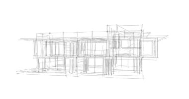 Ev kavramı kroki 3d çizim