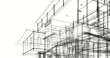 Ev kavramı kroki 3d çizim