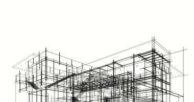 Ev kavramı kroki 3d çizim