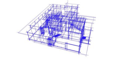 Ev kavramı kroki 3d çizim