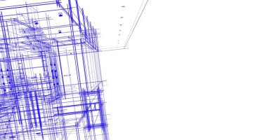 Ev kavramı kroki 3d çizim