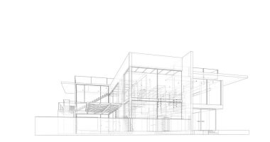 Ev kavramı kroki 3d çizim