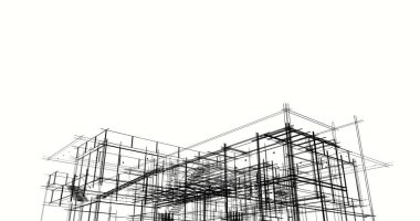 Ev kavramı kroki 3d çizim