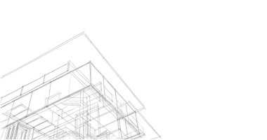 Ev kavramı kroki 3d çizim