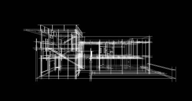 Ev kavramı kroki 3d çizim
