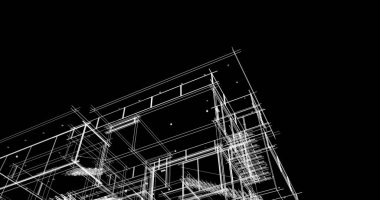 Ev kavramı kroki 3d çizim