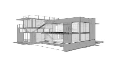 Ev kavramı kroki 3d çizim