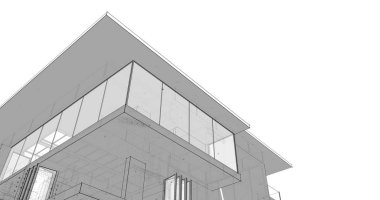 Ev kavramı kroki 3d çizim