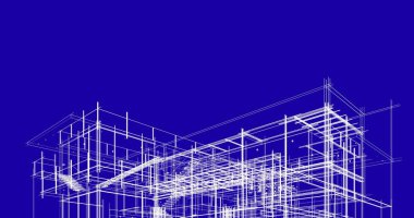 Ev kavramı kroki 3d çizim