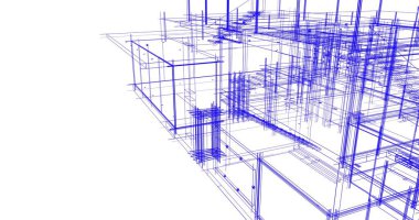 Ev kavramı kroki 3d çizim