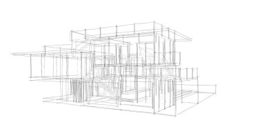 Ev kavramı kroki 3d çizim