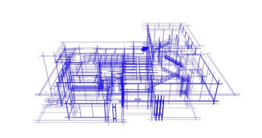 Ev kavramı kroki 3d çizim