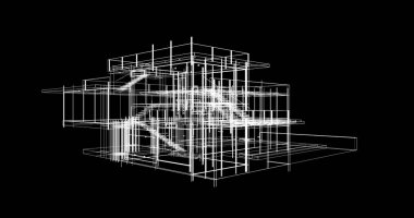 Ev kavramı kroki 3d çizim