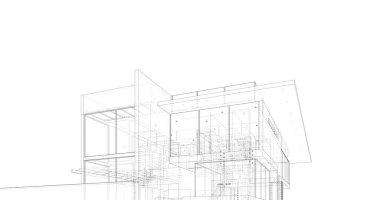 Ev kavramı kroki 3d çizim