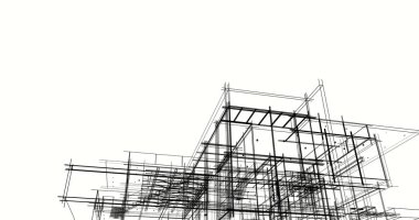 Ev kavramı kroki 3d çizim