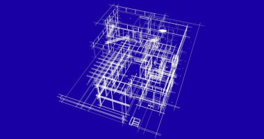 Ev kavramı kroki 3d çizim