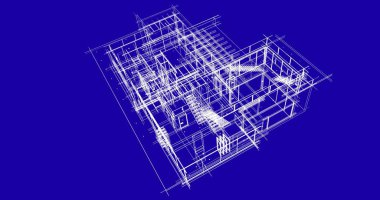 Ev kavramı kroki 3d çizim