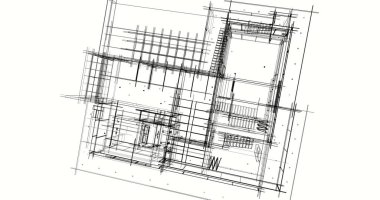 Ev kavramı kroki 3d çizim