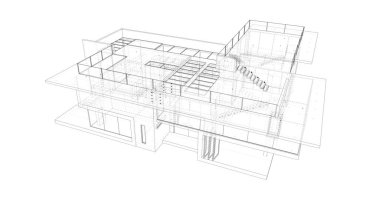 Ev kavramı kroki 3d çizim
