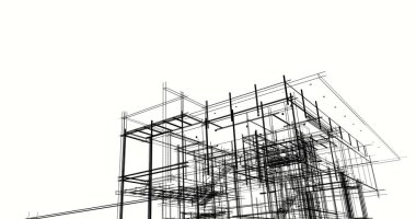 Ev kavramı kroki 3d çizim