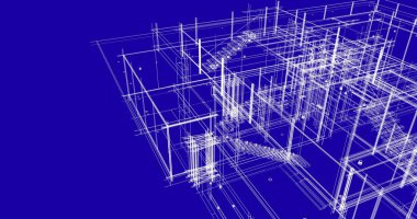 Ev kavramı kroki 3d çizim