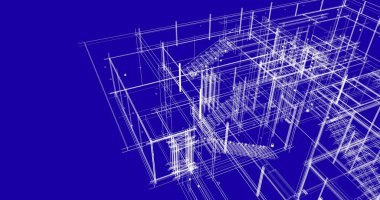 Ev kavramı kroki 3d çizim