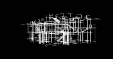 Ev kavramı kroki 3d çizim