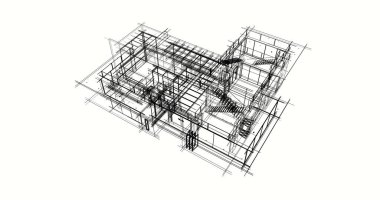 Ev kavramı kroki 3d çizim
