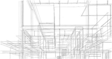 Ev kavramı kroki 3d çizim